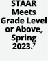 STAAR Meets Grade Level or Above, Spring 2023. 