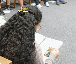 Student reading in classrom, Maypearl ISD