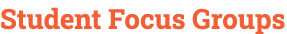 Student Focus Groups